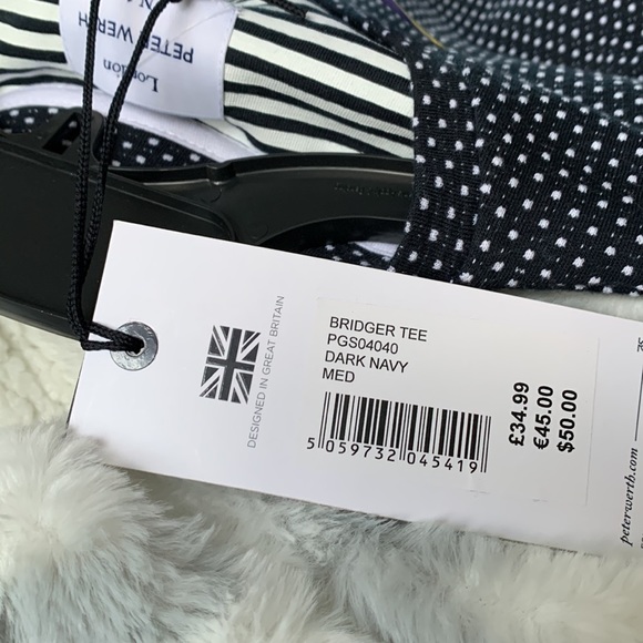 Peter Werth London BRIDGER T-SHIRT -Dark  NAVY Medium - Picture 10 of 10